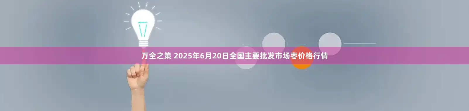 万全之策 2025年6月20日全国主要批发市场枣价格行情