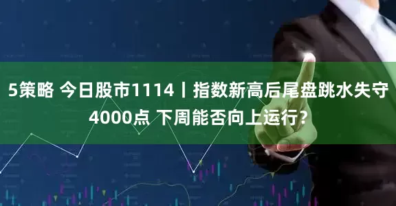 5策略 今日股市1114丨指数新高后尾盘跳水失守4000点 下周能否向上运行？